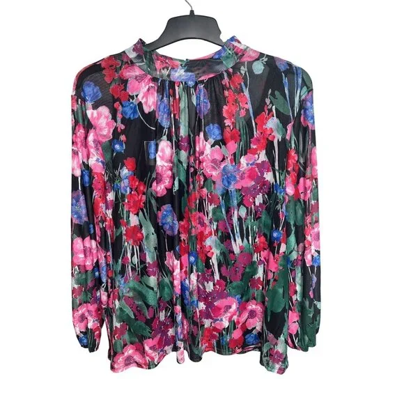 Cupio Blush Womens Floral Print Long Sleeve Top 2X - Picture 3 of 10